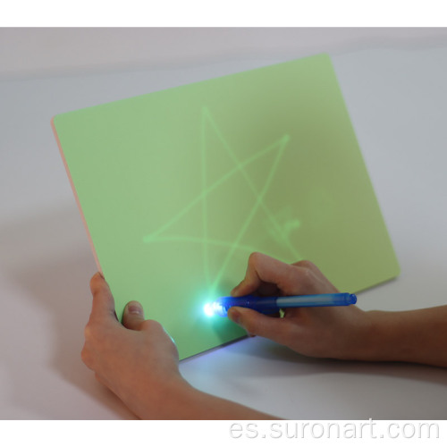 Tablero de escritura de pintura de fluorescencia con lápiz LED